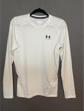 Under Armour HeatGear Compression Shirt Men's Large L/S White Base Layer